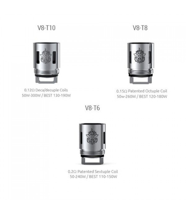 Smok TFV8 Coils / (Q4, T6, T8, T10) Atomizer Heads (3 Pack)