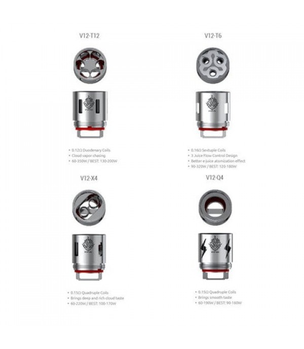 Smok TFV12 Coils / (T12, T6, X4, Q4) Atomizer Heads (3 Pack)